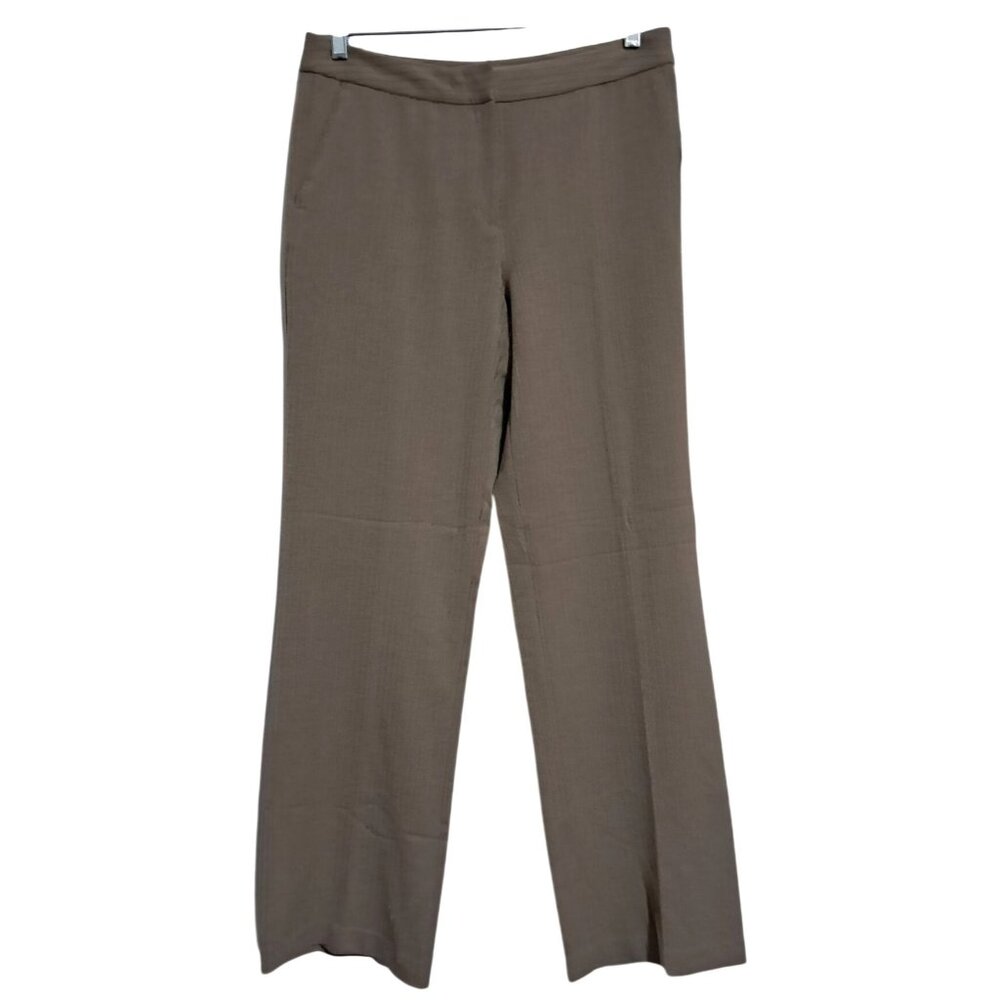 Brown Herringbone Dress Pants Womens Size 10 Straight Leg Comfort Thigh NWT J.H.